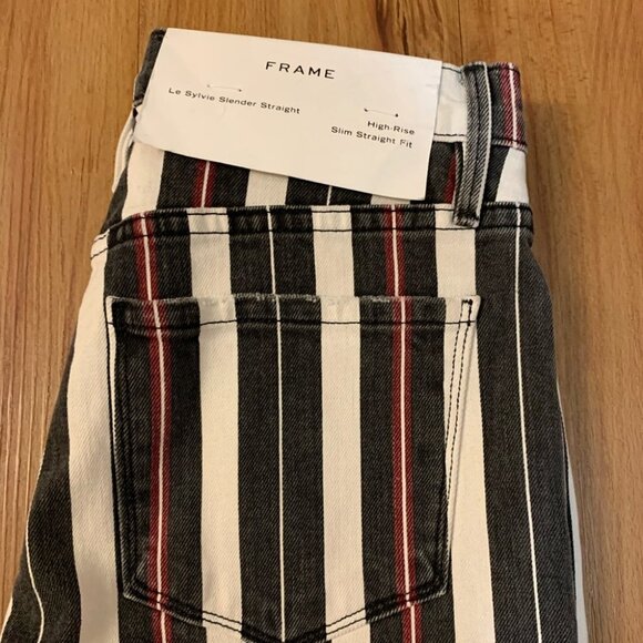 Frame Denim Le Sylvie Striped High Rise Jeans - Picture 8 of 16